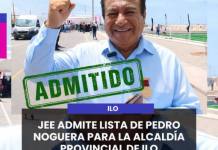ILO | JEE ADMITE LISTA DE PEDRO NOGUERA PARA LA ALCALDÍA PROVINCIAL DE ILO.