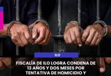 ILO | FISCALÍA DE ILO LOGRA CONDENA DE 13 AÑOS Y DOS MESES POR TENTATIVA DE HOMICIDIO Y TENENCIA ILEGAL DE ARMA DE FUEGO.