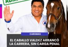 CARUMAS | EL CABALLO VALDEZ ARRANCÓ LA CARRERA, SIN CARGA PENAL.