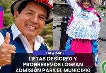 CARUMAS | LISTAS DE SÍCREO Y PROGRESEMOS LOGRAN ADMISIÓN PARA EL MUNICIPIO DE CARUMAS.