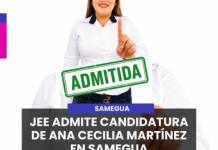 SAMEGUA | JEE ADMITE CANDIDATURA DE ANA CECILIA MARTÍNEZ EN SAMEGUA.