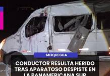 MOQUEGUA | CONDUCTOR RESULTA HERIDO TRAS APARATOSO DESPISTE EN LA PANAMERICANA SUR.