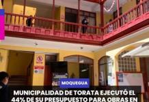 TORATA | MUNICIPALIDAD DE TORATA EJECUTÓ EL 44% DE SU PRESUPUESTO PARA OBRAS EN EL PRIMER SEMESTRE.