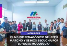 MOQUEGUA | EL MEJOR PEDAGÓGICO DEL PERÚ MARCHÓ Y SE HIZO ESCUCHA POR EL “GORE MOQUEGUA”.