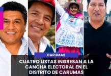 CARUMAS | CUATRO LISTAS INGRESAN A LA CANCHA ELECTORAL EN EL DISTRITO DE CARUMAS.