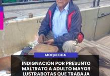 NOQUEGUA | HUMILLAN A “VIEJITO LUSTRABOTAS” QUE LABORA EN COMPAÑÍA DE SUS 2 PERROS.