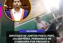 NACIONAL | DIPUTADO DE JUNTOS POR EL PERÚ, JULIÁN PÉREZ, PERMANECE EN COMISARÍA POR PRESUNTA AGRESIÓN A SU PAREJA.