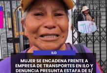 ILO | MUJER SE ENCADENA FRENTE A EMPRESA DE TRANSPORTES EN ILO Y DENUNCIA PRESUNTA ESTAFA DE S/ 36 MIL.