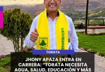 MOQUEGUA | JOHNNY APAZA ENTRA EN CARRERA: “TORATA NECESITA AGUA, SALUD, EDUCACIÓN Y MÁS TURISMO”