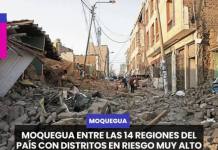 MOQUEGUA| MOQUEGUA ENTRE LAS 14 REGIONES DEL PAÍS CON DISTRITOS EN RIESGO MUY ALTO ANTE UN GRAN SISMO.
