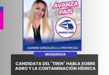 MOQUEGUA | CANDIDATA DEL "TREN" HABLA SOBRE AGRO Y LA CONTAMINACIÓN HÍDRICA.