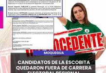 MOQUEGUA | CANDIDATOS DE LA ESCOBITA QUEDARON FUERA DE CARRERA ELECTORAL REGIONAL.