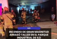 ILO | INCENDIO DE GRAN MAGNITUD ARRASÓ TALLER EN EL PARQUE INDUSTRIAL DE ILO.