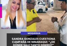 MOQUEGUA | SANDRA GONZALES CUESTIONA CAMPAÑA DE NINARAQUI: ¿DE DÓNDE SALE TANTO DINERO?