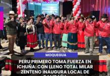 MOQUEGUA | PERU PRIMERO TOMA FUERZA EN ICHUÑA: CON LLENO TOTAL MILAR ZENTENO INAUGURA LOCAL DE CAMPAÑA.