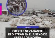 TORATA | FUERTES NEVADAS SE REGISTRAN EN EL ANEXO DE QUEBRADA HONDA.