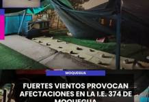 MOQUEGUA | FUERTES VIENTOS PROVOCAN AFECTACIONES EN LA I.E. 374 DE MOQUEGUA.