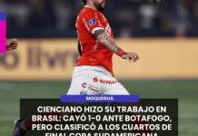 DEPORTES | CIENCIANO HIZO SU TRABAJO EN BRASIL: CAYÓ 1-0 ANTE BOTAFOGO, PERO CLASIFICÓ A LOS CUARTOS DE FINAL COPA SUDAMERICANA.