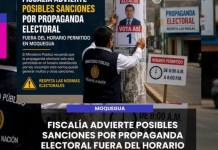 MOQUEGUA | FISCALÍA ADVIERTE POSIBLES SANCIONES POR PROPAGANDA ELECTORAL FUERA DEL HORARIO PERMITIDO EN MOQUEGUA.