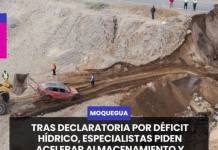 MOQUEGUA | TRAS DECLARATORIA POR DÉFICIT HÍDRICO, ESPECIALISTAS PIDEN ACELERAR ALMACENAMIENTO Y DISPONIBILIDAD DE AGUA EN MOQUEGUA.
