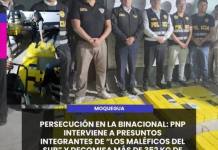 MOQUEGUA | PERSECUCIÓN EN LA BINACIONAL: PNP INTERVIENE A PRESUNTOS INTEGRANTES DE “LOS MALÉFICOS DEL SUR” Y DECOMISA MÁS DE 352 KG DE COCAÍNA.