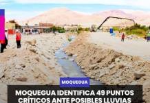 MOQUEGUA | IDENTIFICA 49 PUNTOS CRÍTICOS ANTE POSIBLES LLUVIAS INTENSAS POR EL FENÓMENO EL NIÑO.