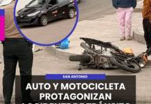 SAN ANTONIO | AUTO Y MOTOCICLETA PROTAGONIZAN ACCIDENTE DE TRÁNSITO