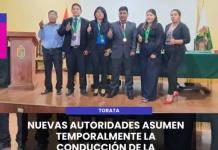 TORATA | NUEVAS AUTORIDADES ASUMEN TEMPORALMENTE LA CONDUCCIÓN DE LA MUNICIPALIDAD DISTRITAL