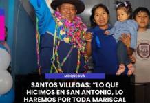 MOQUEGUA | SANTOS VILLEGAS: LO QUE HICIMOS EN SAN ANTONIO, LO HAREMOS POR TODA MARISCAL NIETO
