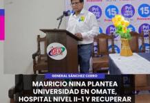 GENERAL SÁNCHEZ CERRO | MAURICIO NINA PLANTEA UNIVERSIDAD EN OMATE, HOSPITAL NIVEL II-1 Y RECUPERAR LA MANCOMUNIDAD