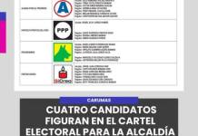 CARUMAS | CUATRO CANDIDATOS FIGURAN EN EL CARTEL ELECTORAL PARA LA ALCALDÍA DISTRITAL