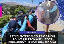 MOQUEGUA | ESTUDIANTES DEL COLEGIO SIMÓN BOLÍVAR FUERON AUXILIADOS DURANTE EXCURSIÓN; TRES ESCOLARES FUERON TRASLADADOS AL HOSPITAL