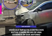 MOQUEGUA | VEHÍCULO IMPACTA CONTRA DOS AUTOS Y DAÑA REJAS DE UNA VIVIENDA EN SAN ANTONIO