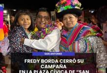 MOQUEGUA | FREDY BORDA CERRÓ SU CAMPAÑA EN LA PLAZA CÍVICA DE SAN TOÑO