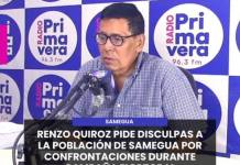 MOQUEGUA | RENZO QUIROZ PIDE DISCULPAS A LA POBLACIÓN DE SAMEGUA POR CONFRONTACIONES DURANTE CAMPAÑA ELECTORAL