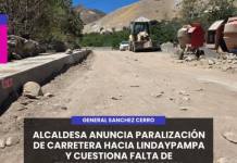 OMATE | ALCALDESA ANUNCIA PARALIZACIÓN DE CARRETERA HACIA LINDAYPAMPA Y CUESTIONA FALTA DE FINANCIAMIENTO REGIONAL