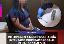 MOQUEGUA | INTERVIENEN A MUJER QUE HABRÍA INTENTADO INGRESAR DROGA AL PENAL DE SAMEGUA