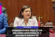 MOQUEGUA | GOBERNADORA PIDE S/ 138 MILLONES ADICIONALES Y ADVIERTE RIESGO DE PARALIZACIÓN DE OBRAS EN 2027