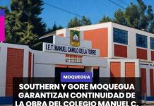 MOQUEGUA | SOUTHERN Y GORE MOQUEGUA GARANTIZAN CONTINUIDAD DE LA OBRA DEL COLEGIO MANUEL C. DE LA TORRE