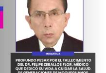 MOQUEGUA | PROFUNDO PESAR POR EL FALLECIMIENTO DEL DR. FELIPE ZEBALLOS FLOR, MÉDICO QUE DEDICÓ SU VIDA A CUIDAR LA SALUD DE GENERACIONES DE MOQUEGUANOS