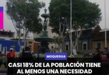 MOQUEGUA | CASI 18% DE LA POBLACIÓN TIENE AL MENOS UNA NECESIDAD BÁSICA INSATISFECHA