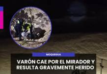 MOQUEGUA | VARÓN CAE POR EL MIRADOR Y RESULTA GRAVEMENTE HERIDO