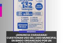 MOQUEGUA | ¡DENUNCIA CIUDADANA! CUESTIONAN USO DEL LOGO MUNICIPAL EN BINGO ORGANIZADO POR UN PROMOTOR PRIVADO