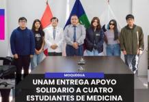 MOQUEGUA | UNAM ENTREGA APOYO SOLIDARIO A CUATRO ESTUDIANTES DE MEDICINA AFECTADOS POR INCENDIO