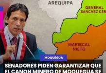 NACIONAL | SENADORES PIDEN GARANTIZAR QUE EL CANON MINERO DE MOQUEGUA SE TRADUZCA EN OBRAS