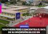 MOQUEGUA | SOUTHERN PERÚ CONCENTRA EL 84% DE SU INVERSIÓN EN OXI EN EDUCACIÓN Y TRANSPORTE